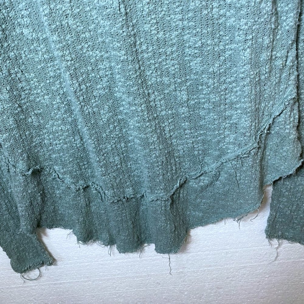 We The Free People S Blue Ocean Air Hacci Pullover Knit Top Lightweight V-Neck - Picture 9 of 10